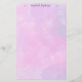 Papelería Pretty pink feminine watercolor custom name