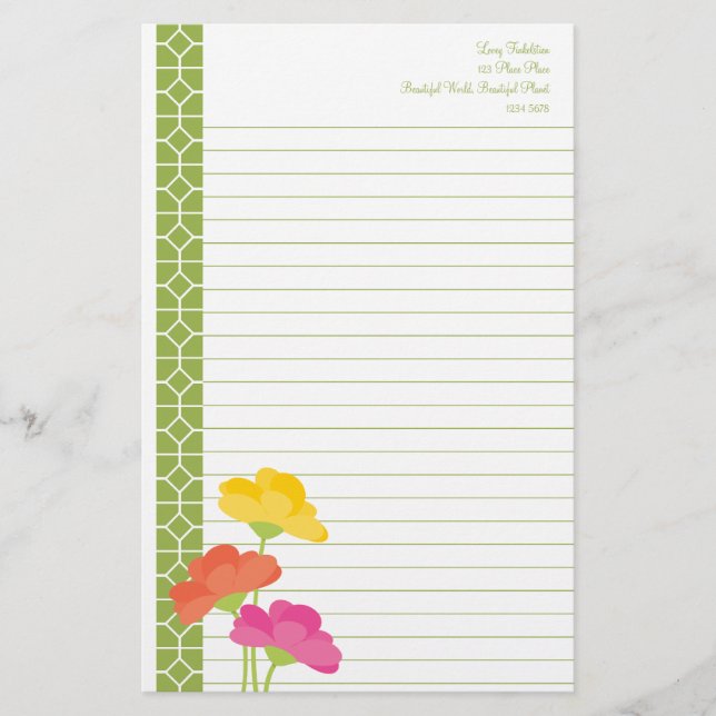Papelería Primavera en flor (Anverso)