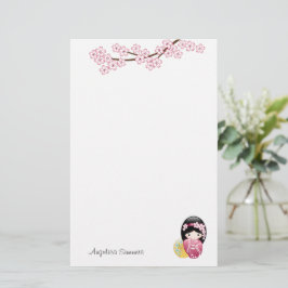 Papelería Primavera Kokeshi Muñeca Cute Geisha Chica