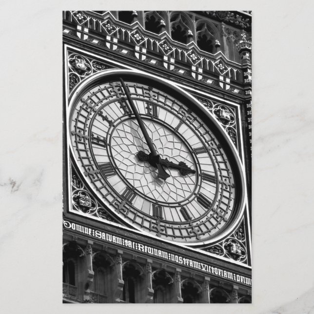Papelería Primer plano Torre del reloj Big Ben Viajes Europa (Anverso)