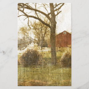 Papelería Primitive Country Tree Farm Red Cabin in the woods