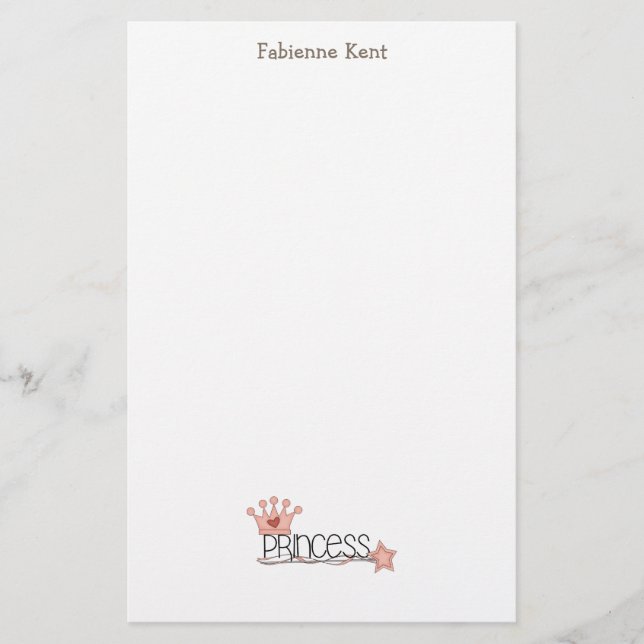 Papelería Princesa rosada · Princesa Wordart (Anverso)