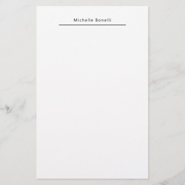 Papelería Profesional Blanco Minimalista Moderno Liso (Anverso)