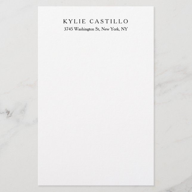 Papelería Profesional Clásico Único de Blanco Negro (Anverso)