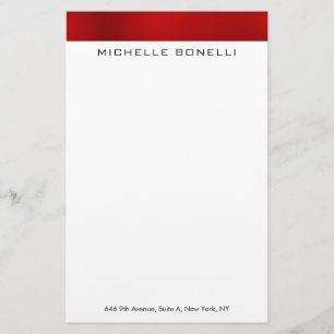 Papelería Profesional elegante moderno rojo blanco minimalis