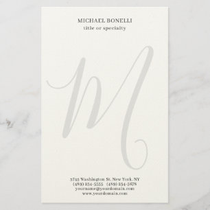 Papelería Profesional Llano Moderno Minimalista Monogramado