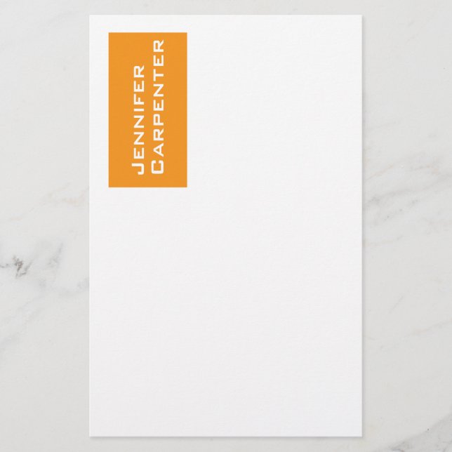 Papelería Profesional minimalista moderno naranja blanco (Anverso)
