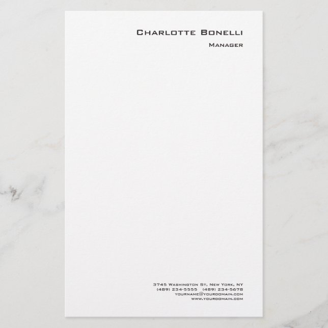 Papelería Profesional Minimalista Moderno Plano (Anverso)
