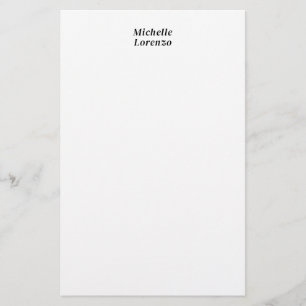 Papelería Profesional Moderno Simple Nombre sencillo Blanco 