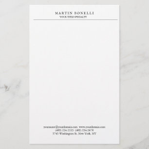 Papelería Profesional Sencillo Negro y Blanco Minimalista