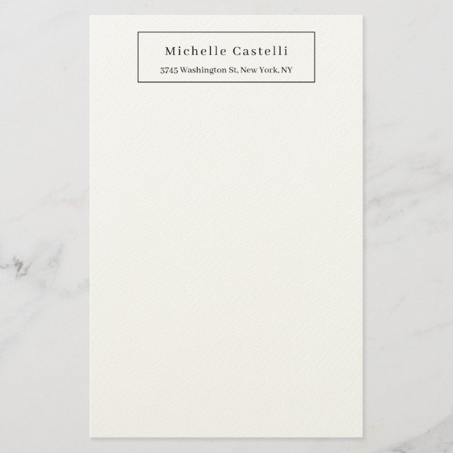 Papelería Profesional Único Clásico Simple Blanco y Negro (Anverso)