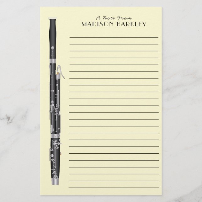 Papelería Profesor de música de Bassoon (Anverso)