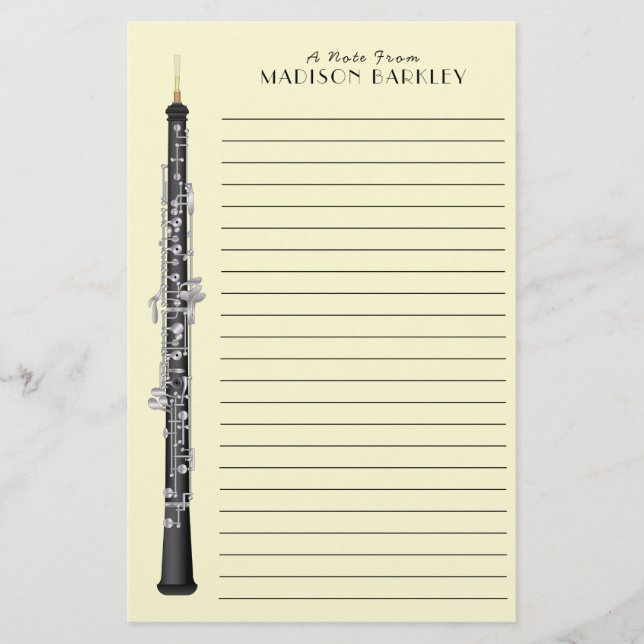 Papelería Profesor de Música Oboe (Anverso)