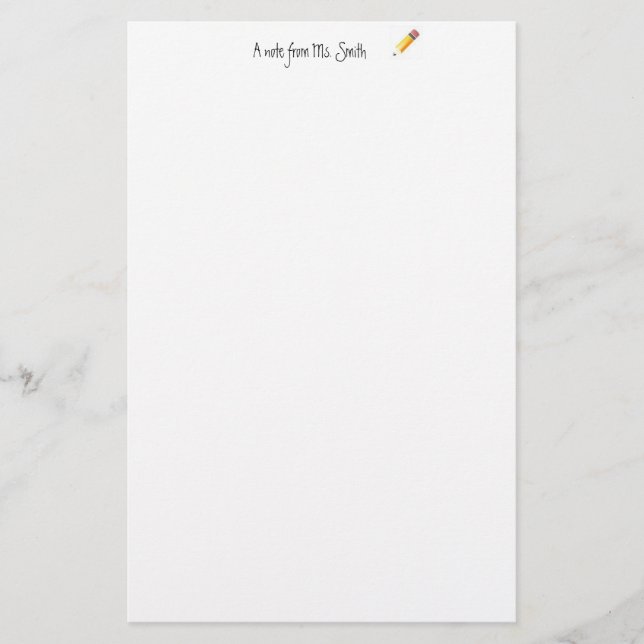 Papelería profesor inmóvil (Anverso)