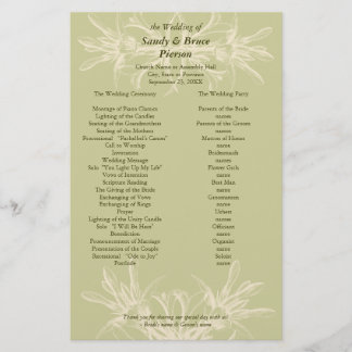 Papelería Programa Antiguo de Bodas Florales de Oliva