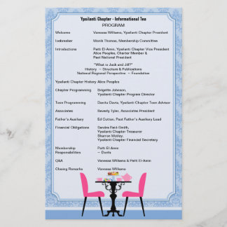 Papelería Programa personalizado de Fiesta del té