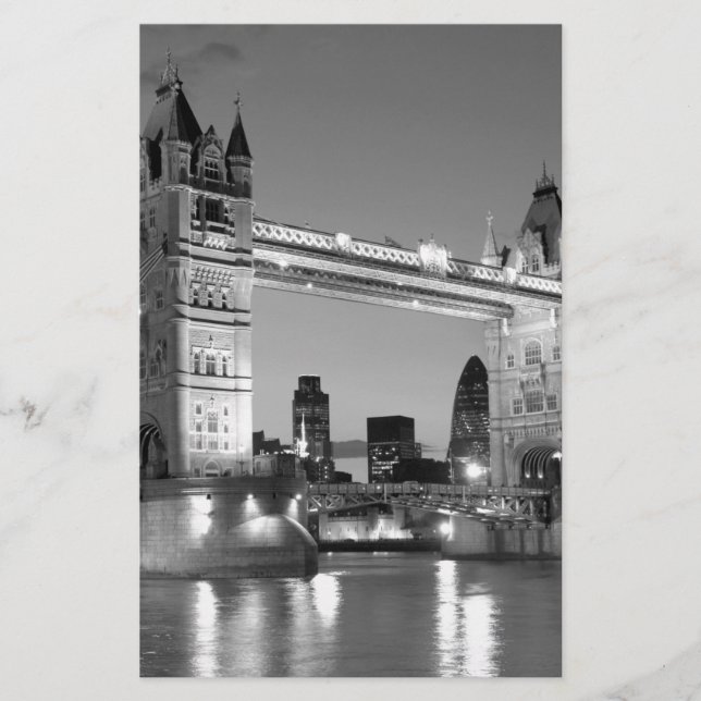Papelería Puente de la Torre de Londres Blanco Negro (Anverso)