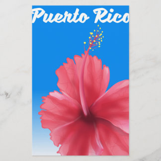 Papelería Puerto Rico Flor de maga cartel de viaje