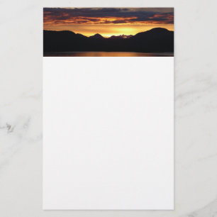Papelería Puesta de sol de Alaska I Hermosa fotografía de Al