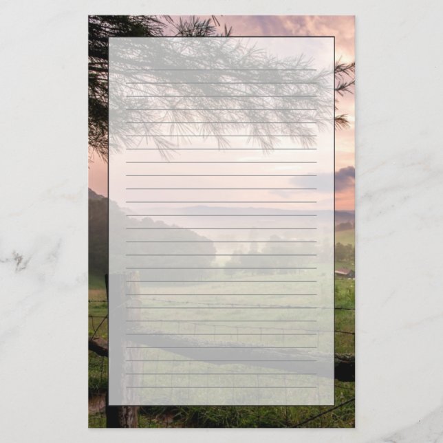 Papelería Puesta del sol de Virginia (Anverso)