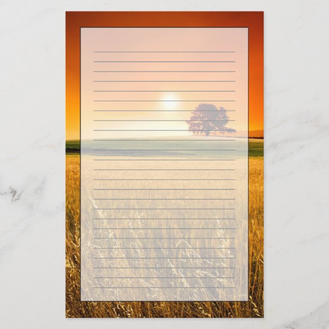 Papelería Puesta del sol roja sangre (Anverso)