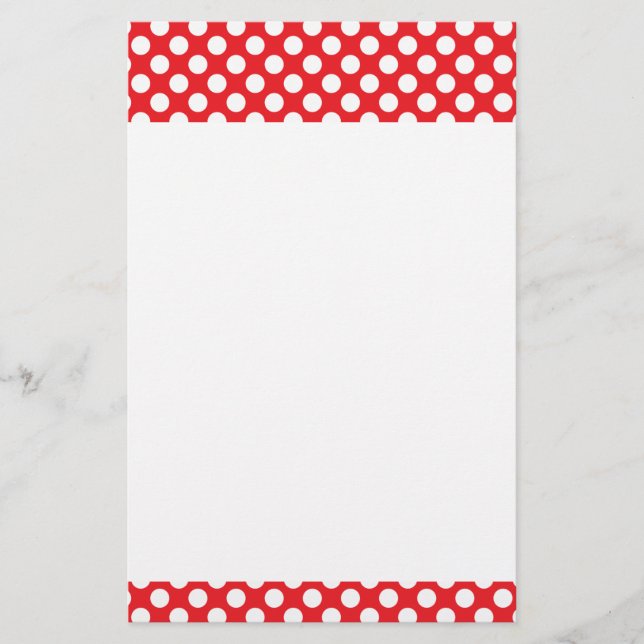 Papelería Punto Polka blanco y rojo (Anverso)