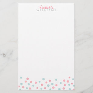 Papelería Puntos de confetti falsos de Purpurina y rosa