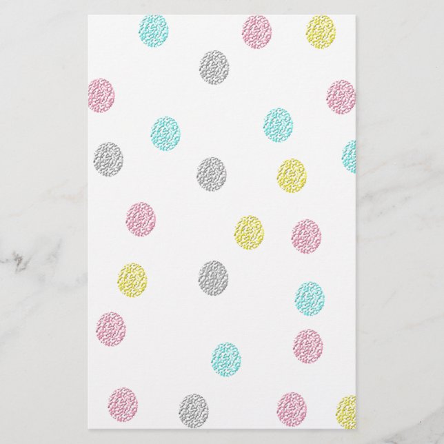 Papelería Puntos de Polka Pastel (Anverso)
