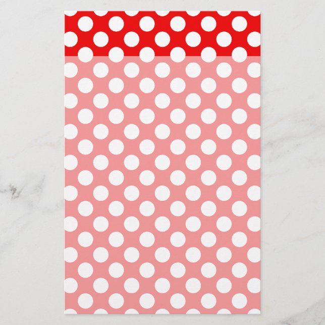 Papelería Puntos de Polka Rojo y Blanco (Anverso)