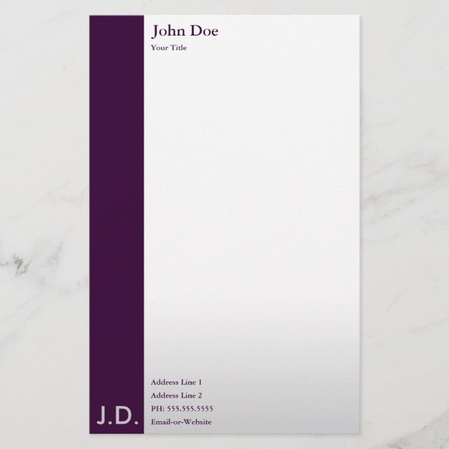 Papelería púrpura profesional (Anverso)