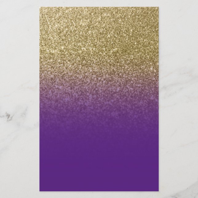 Papelería Purpurina Royal Purple Gold Ombre (Anverso)
