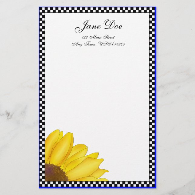 Papelería Quarter Sunflower Stationery (Anverso)