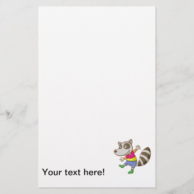 Papelería Raccoon personalizado (Anverso)