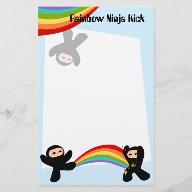 Papelería Rainbow Ninja Kick (Anverso)