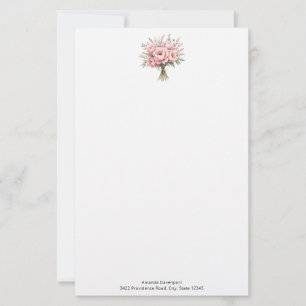 Papelería Ramo de flores de peonía rosa bonita