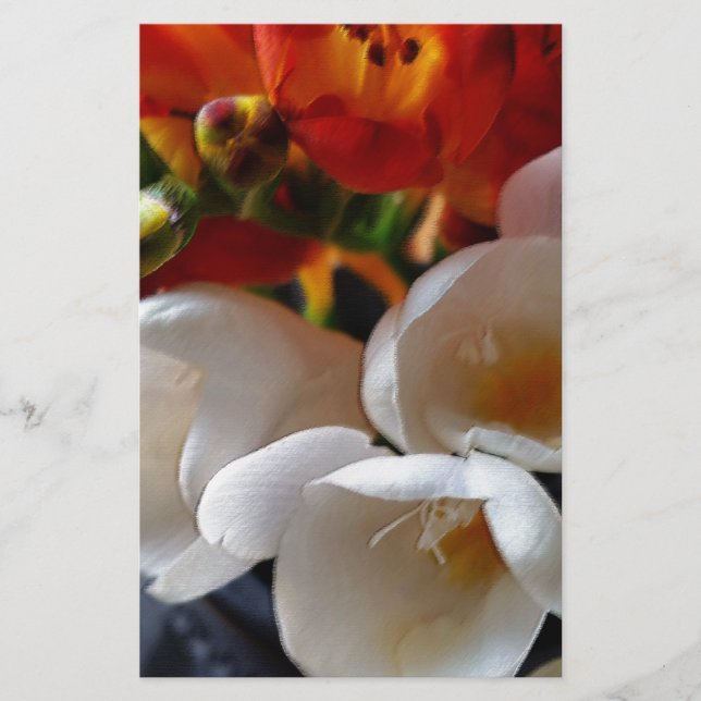 Papelería ramo de freesias (Anverso)