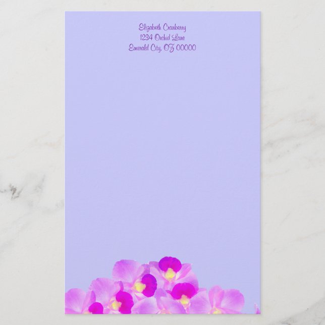 Papelería Ramo rosado de la orquídea (Anverso)