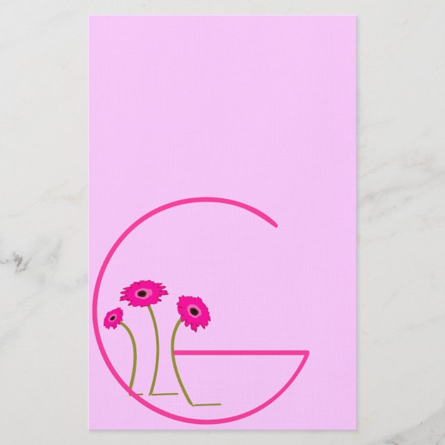 Papelería Raspberry Gerber Daisy (Anverso)