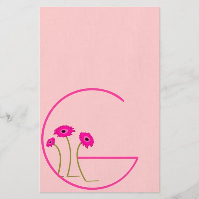 Papelería Raspberry Gerber Daisy (Anverso)