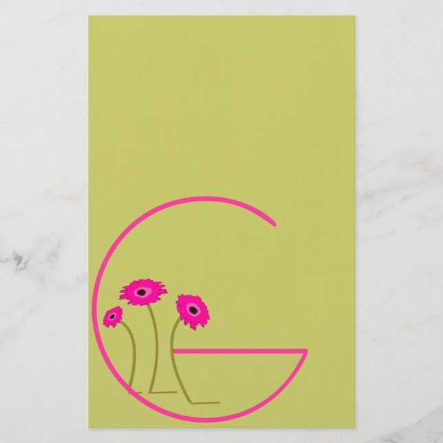 Papelería Raspberry Gerber Daisy (Anverso)