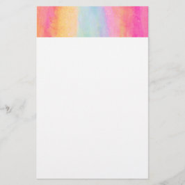 Papelería Rayas abstractas de arcoiris amarillo rosa azul