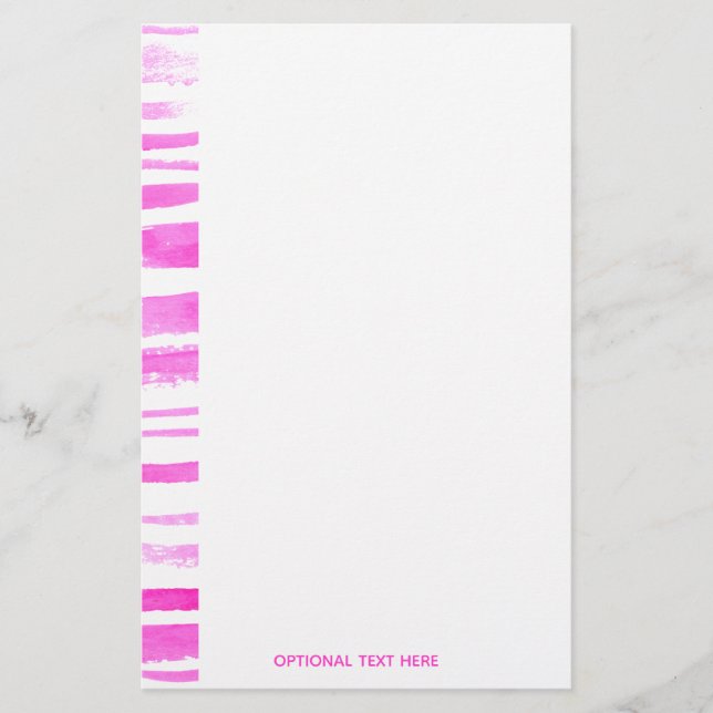 Papelería Rayas acuáticas modernas rosadas (Anverso)
