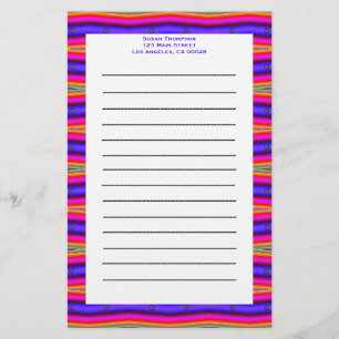 Papelería rayas azules rosadas