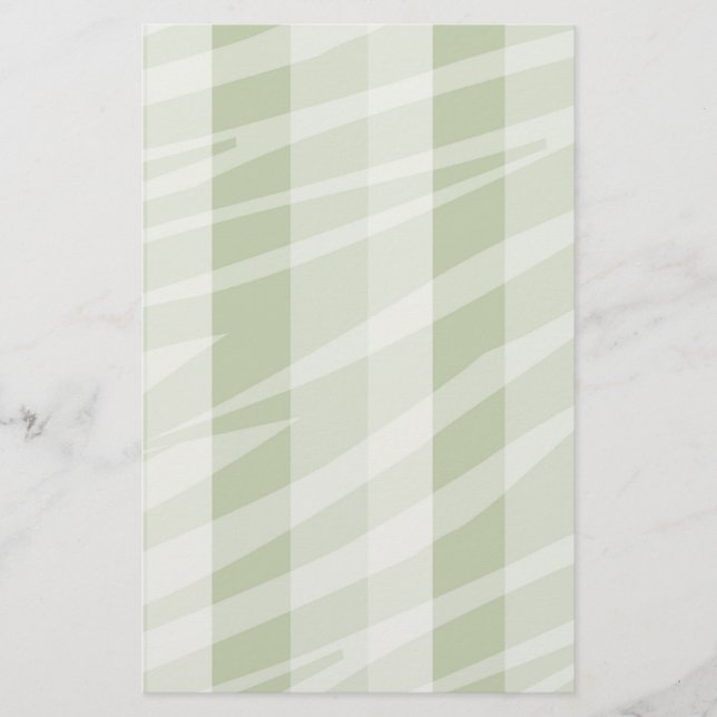 Papelería Rayas de cebra blanca verde suave (Anverso)