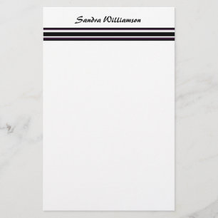 Papelería rayas negras violetas