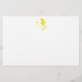 Papelería Rayo enojado. Amarillo en blanco