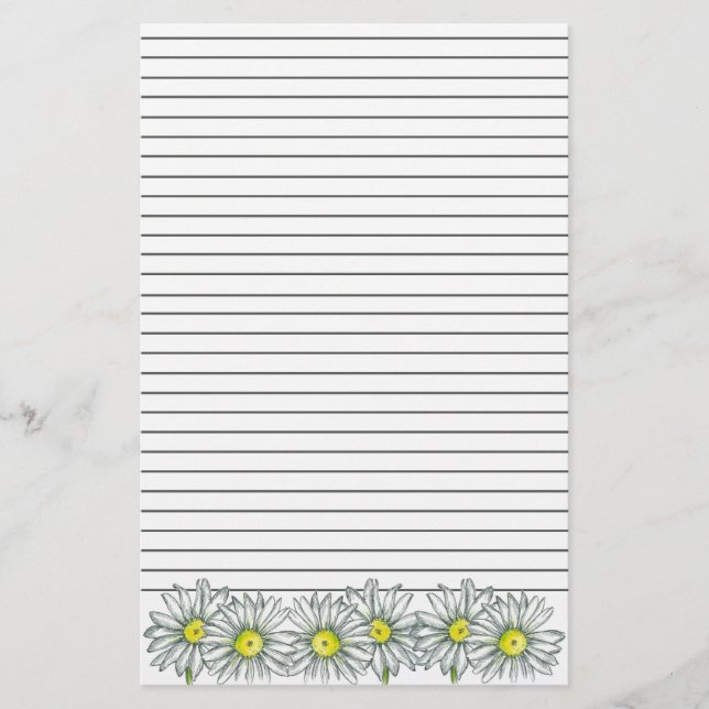 Papelería Rayo gris de la flor de la margarita (Anverso)