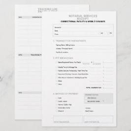 Papelería Recibo de factura de firma de cárcel de notario pú