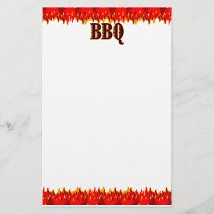 Papelería Red Flames BBQ Saying