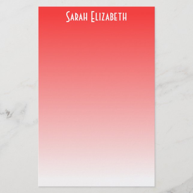 Papelería Red Ombre Stationery (Anverso)